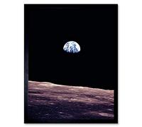 Wee Blue Coo Space Photography Planet Earth Lunar Surface Moon Landscape USA Wall Art Print Mur Encadré Décor 30 x 41 cm