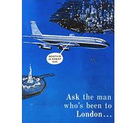Wee Blue Coo Stand Publicitaire Gin London New York City Airplane 30X40 cm Affiche d'Art Bb6625