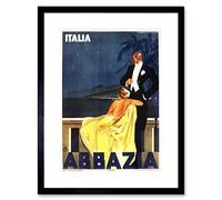 Wee Blue Coo The Art Stop Travel ABBAZIA Italy Stars Milan Vintage Retro Advertising Framed Print F97X6961