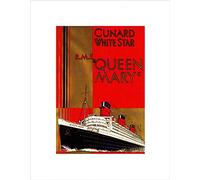 Wee Blue Coo The Art Stop Travel Queen Mary Ship Ocean Liner Boat MAST Funnel UK Framed Print B12X10320