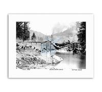Wee Blue Coo Train Scene Buster Keaton Movie Cottage Grove Vintage Film Canvas Art Prints