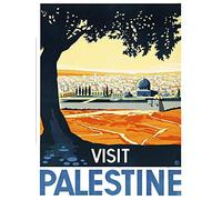 Wee Blue Coo Travel Palestine Mosque City Holy Land Tree Wall Art Print Mur Décor 30 x 41 cm