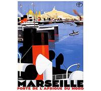Wee Blue Coo Travel Tourism Marseilles France Mediterranean Vintage Advertising Wall Art Print Mur Décor 30 x 41 cm