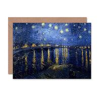 Wee Blue Coo Vincent Van Gogh Starry Night 1888 Old Master Painting Sealed Greeting Card Plus Envelope Blank inside Étoile Nuit Vieux maitre La peinture