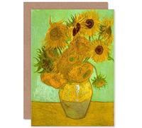 Wee Blue Coo Vincent Van Gogh Twelve Sunflowers Old Master Painting Sealed Greeting Card Plus Envelope Blank inside Vieux maitre La peinture