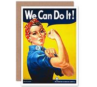 Wee Blue Coo War Second World We Can Do It Women USA Birthday Sealed Greeting Card Plus Envelope Blank inside Guerre Monde Femmes Les États-Unis d'Amérique