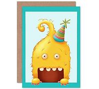 Wee Blue Coo Wee Wild Monsters Toby Birthday Sealed Greeting Card Plus Envelope Blank inside Monstre