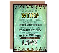 Wee Blue Coo Weird Mutual Love Quote Typography Birthday Art Sealed Greeting Card Plus Envelope Blank inside Bizarre Amour Citation Typographie