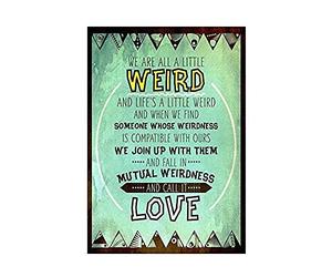 Wee Blue Coo Weirdess Mutuel Bizarre Call It Love Citation Typographie Texture Art Imprimé B12X13976