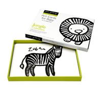 Wee Gallery Boîte de 6 Cartes Imagier en Noir et Blanc - Jungle