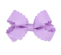 Wee Ones Nœud à cheveux classique en gros-grain pour fille avec bords festonnés et centre uni sur une pince à cheveux WeeStay, mini, orchidée claire