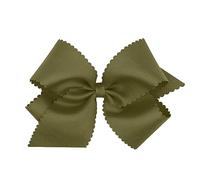 Wee Ones Nœud à cheveux gros-grain classique pour fille avec bords festonnés et centre uni sur une pince à cheveux WeeStay King, sauge