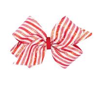 Wee Ones Nœud à paillettes imprimé à rayures pour filles Motif patriotique King