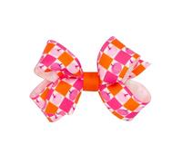 Wee Ones Nœuds à cheveux d'Halloween pour filles en gros-grain imprimé ou broderie au point de lune sur clip antidérapant WeeStay Mini, citrouille