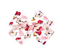 Wee Ones Nœuds pour cheveux gros-grain sur le thème de la récolte et de la ferme pour tout-petits filles avec imprimés d'automne ou broderie au point de lune sur pince antidérapante WeeStay, King