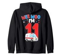 Wee Woo I Am 11 Ans Anniversaire pour Enfant 11 Ans Sweat à Capuche