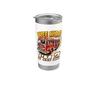 Wee Woo I'm 2 Fire Truck, fête d'anniversaire, 2e anniversaire Gobelet isotherme en acier inoxydable double paroi