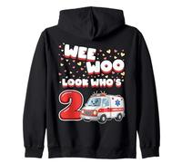Wee Woo Look Who is 2 Years Old Ambulance 2ème Anniversaire Sweat à Capuche