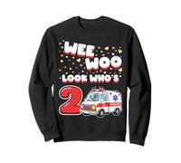 Wee Woo Look Who is 2 Years Old Ambulance 2ème Anniversaire Sweatshirt