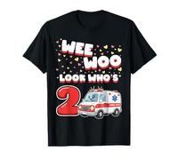 Wee Woo Look Who is 2 Years Old Ambulance 2ème Anniversaire T-Shirt