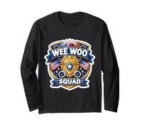 Wee Woo Squad, Officier de Police drôle, Drapeau américain Manche Longue