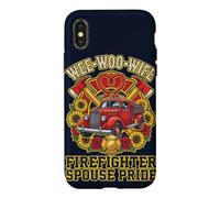 Wee Woo Wife Firefighter Spouse Pride Camion de Pompiers Graphique Coque pour iPhone X/XS