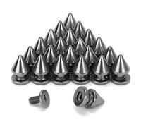 Weebee Lot de 100 clous en métal de 12 mm pour loisirs créatifs, ceintures, sacs, rivets, accessoires punk (gris métallique)