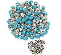Weebee Lot de 100 rivets rapides bleus turquoise Tandy DIY pour ceinture, bottes, veste, accessoires de vêtement