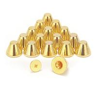 Weebee Lot de 20 rivets à tête plate en forme de seau à gros champignon en métal avec vis arrière pour le cuir 8 mm Doré