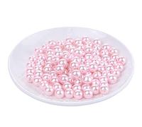 Weebee Lot de 200 perles en verre tchèques de couleurs assorties - Perles d'espacement rondes en satin - Fabriquées à la main - Pour la fabrication de bijoux (rose clair, 6 mm)