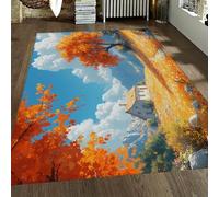 WEECHAINGE 120x180cm Tapis pour Le Salon décors d’Automne Naturel Tapis lavables Moquette intérieure Moderne Douce et antidérapante pour la Chambre et la Cuisine