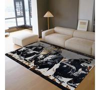 WEECHAINGE 160x200cm Tapis pour Salon Doux Grand Tapis Graffiti pour Chambre à Coucher Gorille Lavable en Machine pour Salon Salle de Jeux Décoration intérieure Cuisine Noir