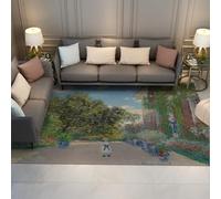 WEECHAINGE Bleus et Verts Salon Tapis 160x200cm Lavable Grand Chemin de Campagne Paysage à Poils Courts antidérapant Doux Facile Nettoyer pour Salle Manger Bureau Domicile
