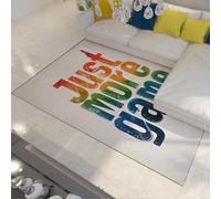 WEECHAINGE de Jeu Salon Typographie colorée Juste Plus Lettres Arc Tapis 100x150cm en Ciel sur Blanc Lavable Moderne antidérapant Grand Salle Jeux Adolescents Chambre Cuisine Hall