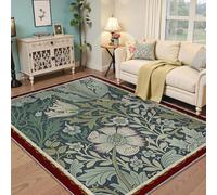 WEECHAINGE Doux Lavable 180x240cm Tapis pour Salon Tapis antidérapant Fleuri Vintage Tapis de Chambre Tapis Ultra-Fin pour Salle à Manger Bureau Salle de Jeux