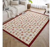 WEECHAINGE Fleurs de Marguerite Tapis 120x180cm Chambre Salon carpette Modernes à Motif Dessin animé Mignon Descente lit lavables Douce et pour la préfection Salle Classe décoration Maison