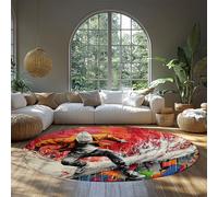 WEECHAINGE Graffiti Rond Balcon Tapis Patineur Impression Cercle Avant Porche Tapis antidérapant Moderne Street Art Tapis de Sol Doux à Poils Ras pour Enfants Chambre d’Enfant Chambre d’Enfant 135cm