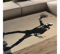 WEECHAINGE Grands Tapis 180x270cm pour Salon Graffiti de Rue Homme Qui Lance Un Bouquet carpette Lavable à Motif avec Dos en Caoutchouc Descente lit Noir Beige antidérapant Chambre Salle Jeux Manger