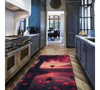 WEECHAINGE Grands Tapis 200x300cm de Salon Magnifique carpette paysager Romantique pour Chambre Mignonne Motif d Arbre en Forme cœur Descente lit Lavable à l esthétique Moderne la Saint Valentin Le