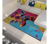 WEECHAINGE Lavable en Machine 180x240cm Tapis Art de Rue Graffiti Tapis girafes pour Salon Chambre Cuisine Entrée intérieure Salle à Manger Moquette antidérapante