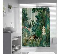 WEECHAINGE Le Rideau de Douche d’Impression de Motif de la Jungle équatoriale Henri Rousseau Style Rideaux de Douche pour Salle de Bain décor de Salle de Bain étanche L150xL200cm