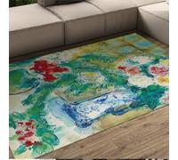 WEECHAINGE Les Deux Bouquets (1950) Tapis de Salon Tapis Doux et élégants pour Les Chambres Cuisine Marc Chagall Style Tapis 60x120cm