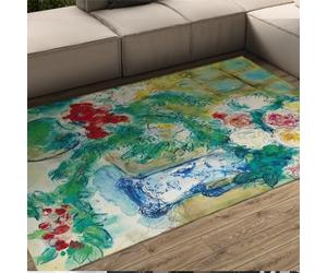 WEECHAINGE Les Deux Bouquets (1950) Tapis de Salon Tapis Doux et élégants pour Les Chambres Cuisine Marc Chagall Style Tapis 60x120cm