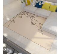 WEECHAINGE Moquette Noire et Blanche de Style Moderne 100x150cm Tapis minimalistes de Rame de Plante pour Salon Tapis antidérapants lavables à Poil Bas pour Le Studio de Bureau