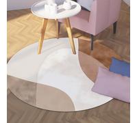 WEECHAINGE Nordique du Milieu du siècle 60cm Tapis Ronds pour Salon Bohèmes Abstraits Bohèmes lavables circulaires Moquette de Chambre Tapis de Sol Doux à Poils Bas
