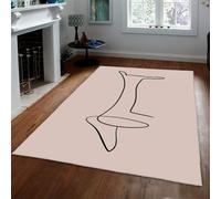 WEECHAINGE Pablo Picasso de Zone pour Salon Chambre à Coucher Line Art Teckel Chien Tapis d Entretien Facile 160x230cm Neutre Beige Gris Salle Manger Bureau Cuisine bébé Minimal