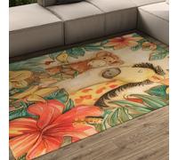 WEECHAINGE Paillasson intérieur Joueur Girafe 120x150cm Tapis Fleuri antidérapant Vibrant pour Le Salon Tapis à Poils Courts Anti-dépouillage pour la décoration nurserie à l’entrée