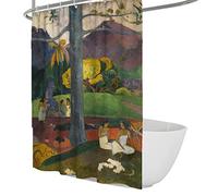 WEECHAINGE Paul Gauguin Style Rideau de Douche Rural 18ème siècle Vie Rurale imprimé Rideau de Douche avec Doublure en Tissu Set avec Crochets W180xL180cm