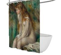 WEECHAINGE Pierre Auguste Renoir Style Rideau de Douche Mignon Fille Motif Imprime Imperméable Tissu Rideau de Douche pour élégant Décor de Salle de Bain W120xL200cm