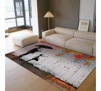 WEECHAINGE Silhouette Noire Tapis de Style Graffiti 80x150cm pour Salon Chambre Graphique Street Culture Art décoratif coloré crèche Salle Classe Décor Jeux